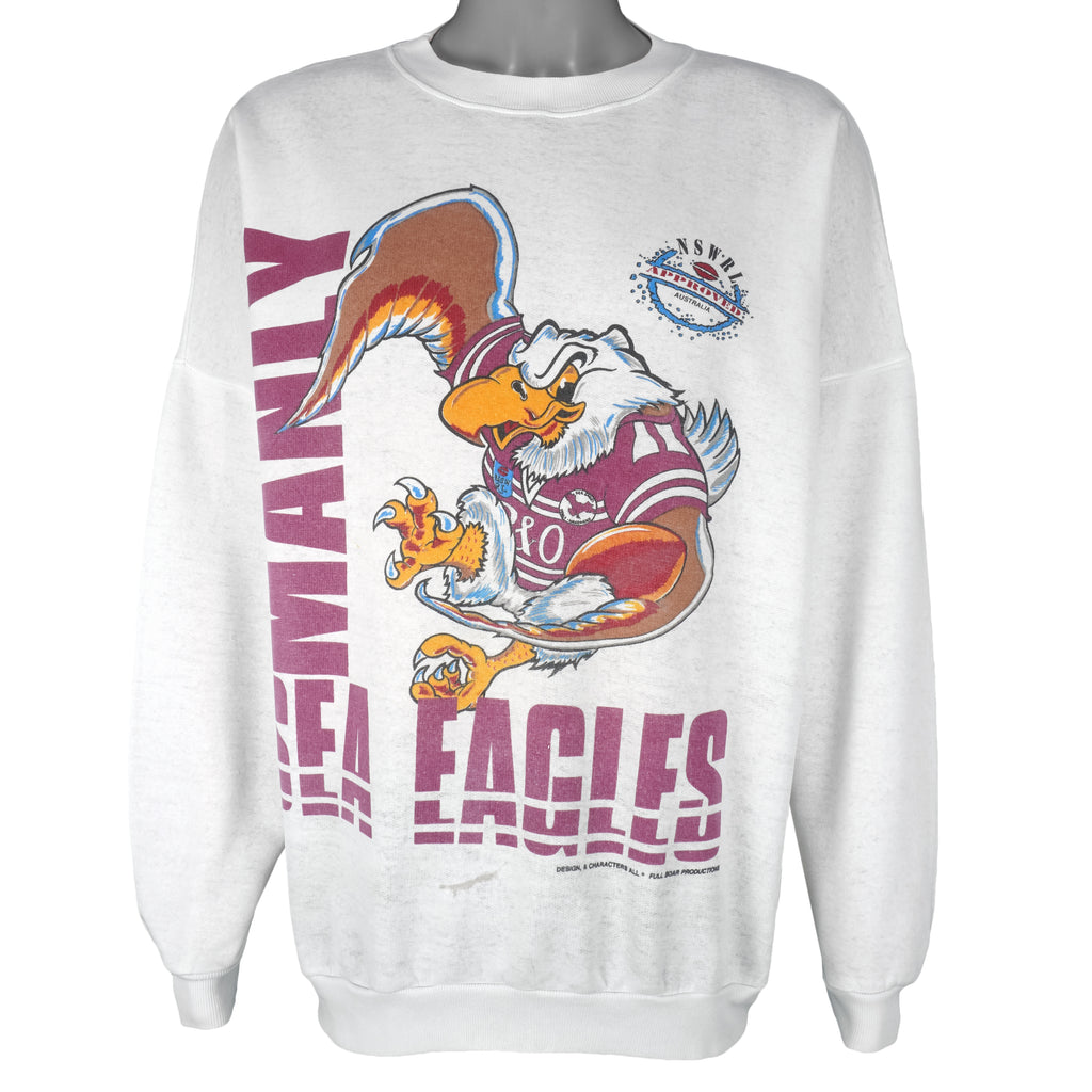 Vintage (NSW RL) - Manly Warringah Sea Eagles Australia Rugby Sweatshirt 1990s X-Large Vintage Retro