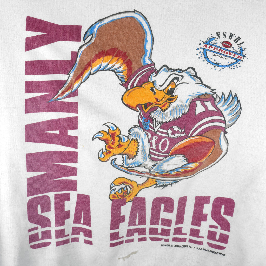Vintage (NSW RL) - Manly Warringah Sea Eagles Australia Rugby Sweatshirt 1990s X-Large Vintage Retro
