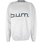 Vintage - BUM Equipment Spell-Out Crew Neck Sweatshirt 1991 Medium