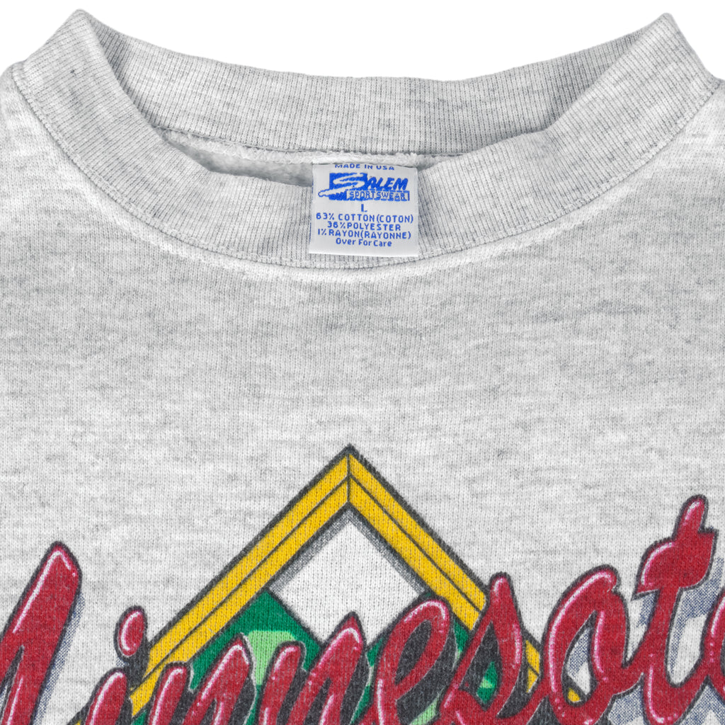 MLB (Salem) - Minnesota Twins Pennant Champs Sweatshirt 1991 Large Vintage Retro Baseball