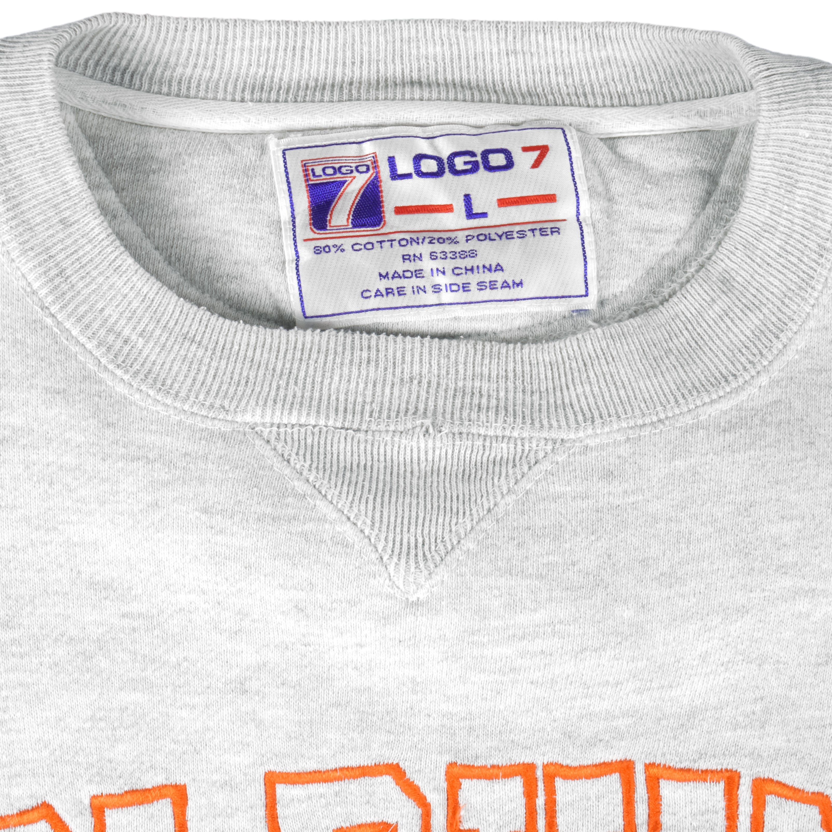 NFL (Logo 7) - Miami Dolphins Embroidered Crew Neck Sweatshirt 1990s Large Vintage Retro Football