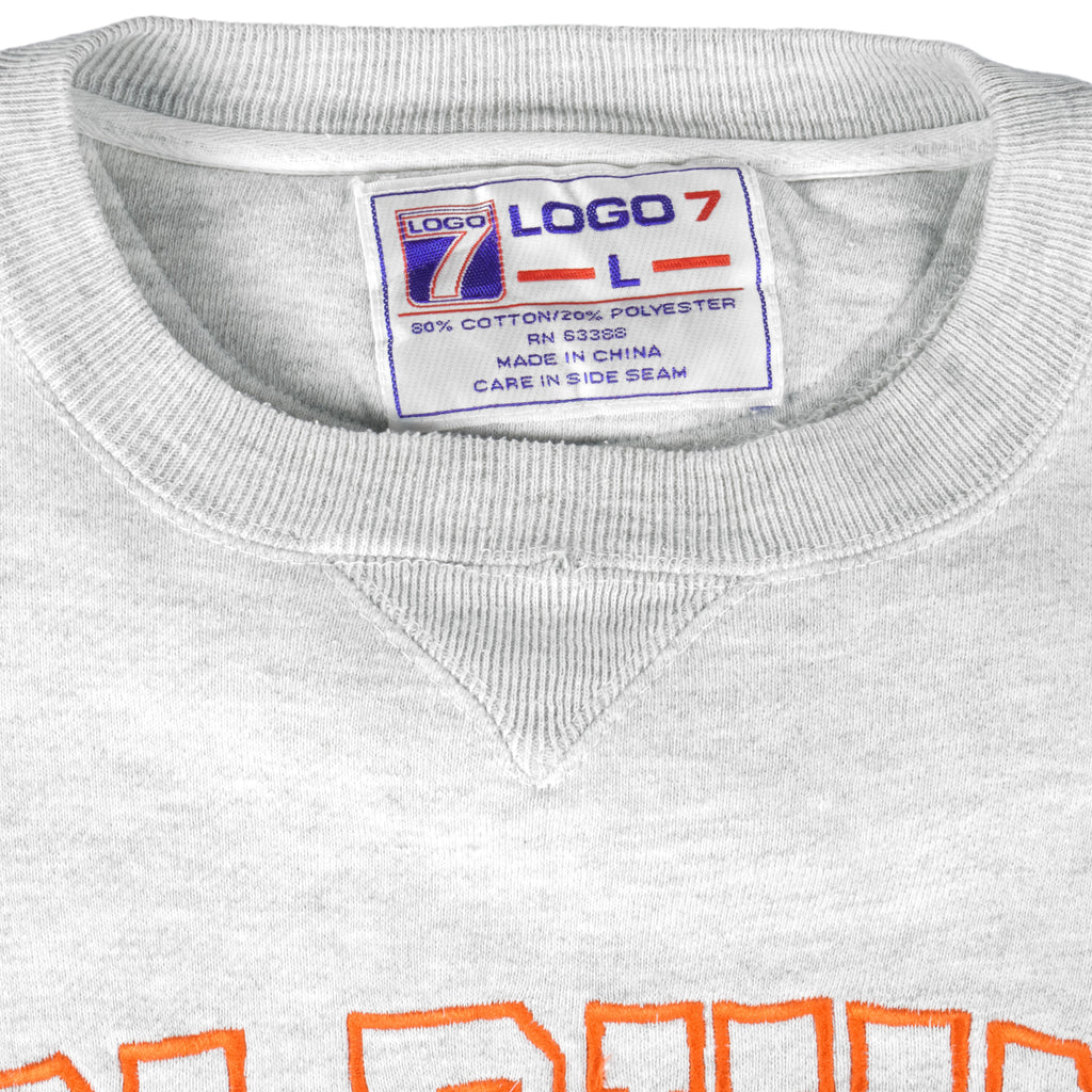 NFL (Logo 7) - Miami Dolphins Embroidered Crew Neck Sweatshirt 1990s Large Vintage Retro Football