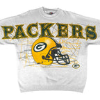 NFL (Fruit Of The Loom) - Green Bay Packers Spell-Out Crew Neck Sweatshirt 1990s X-Large Vintage Retro Football