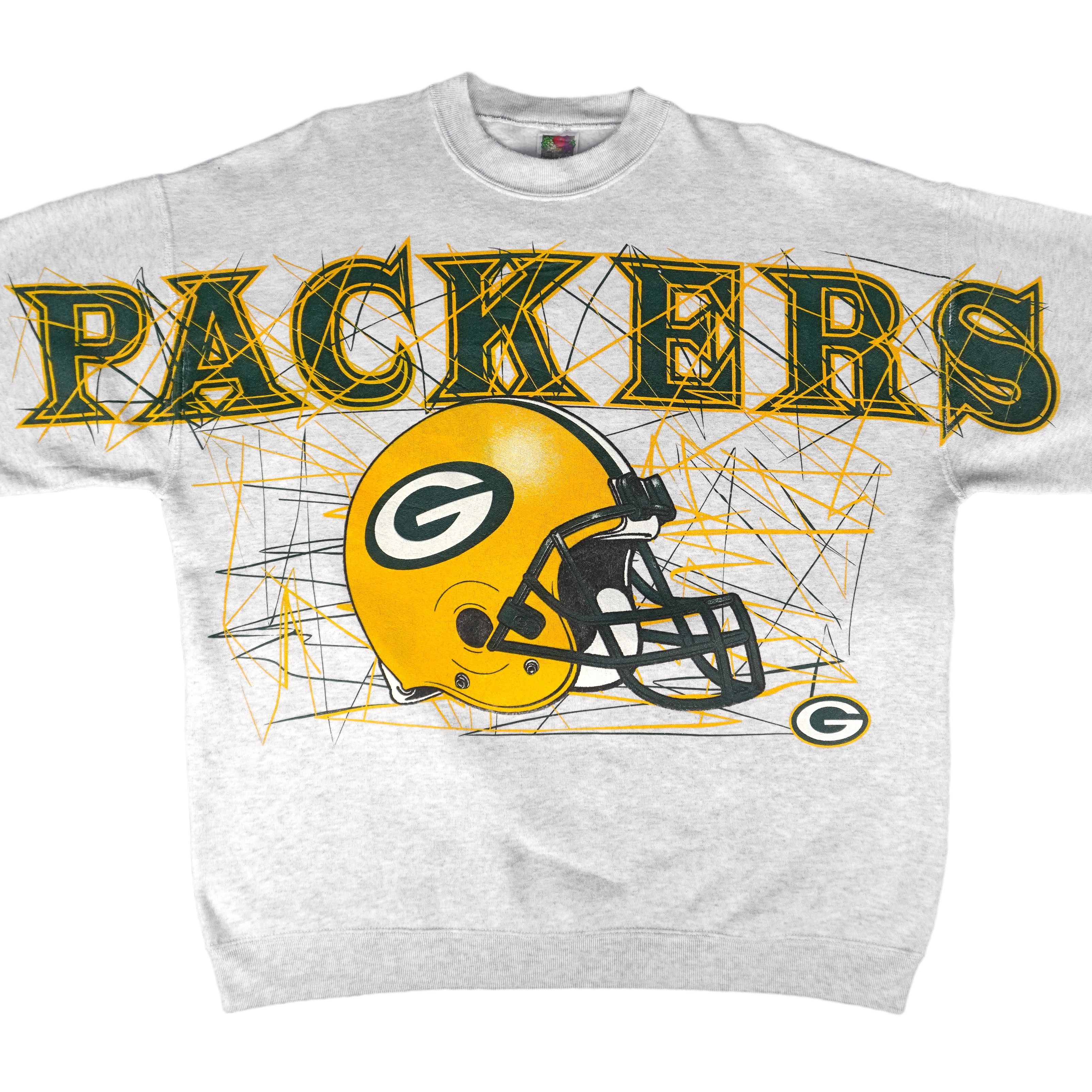 NFL (Fruit Of The Loom) - Green Bay Packers Spell-Out Crew Neck Sweatshirt 1990s X-Large Vintage Retro Football