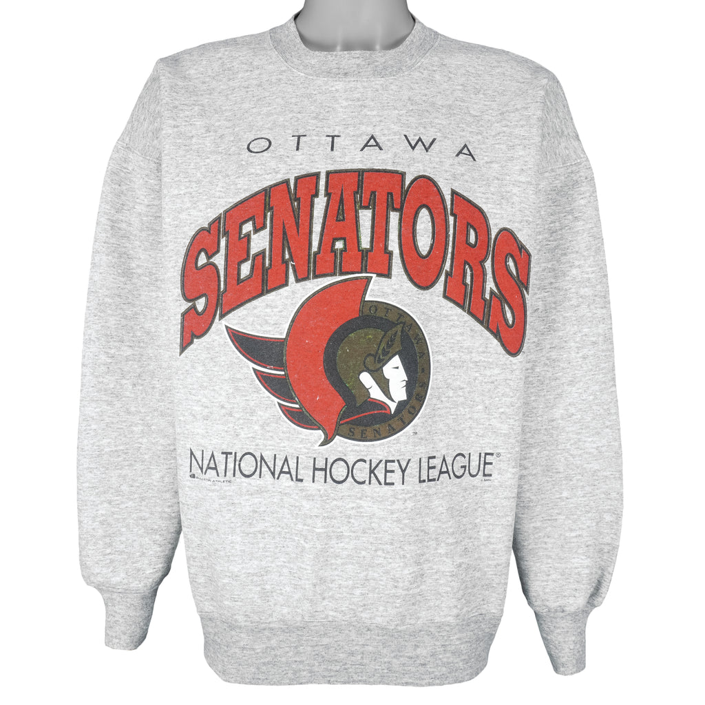 NHL (Bulletin Athletic) - Ottawa Senators Crew Neck Sweatshirt 1990s X-Large Vintage Retro Hockey