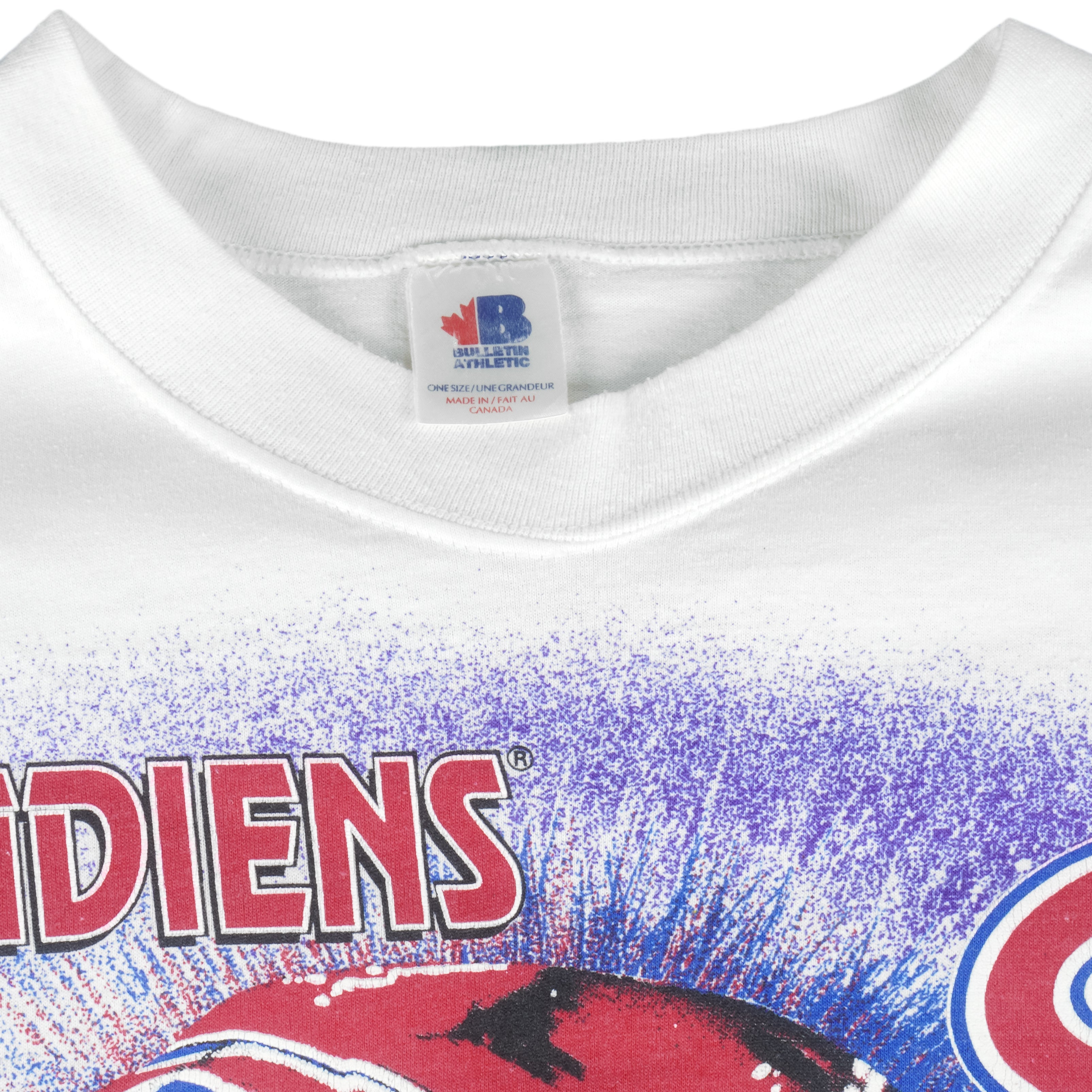 NHL (Bulletin Athletic) - Montreal Canadiens Spell-Out T-Shirt 1993 Large Vintage Retro Hockey