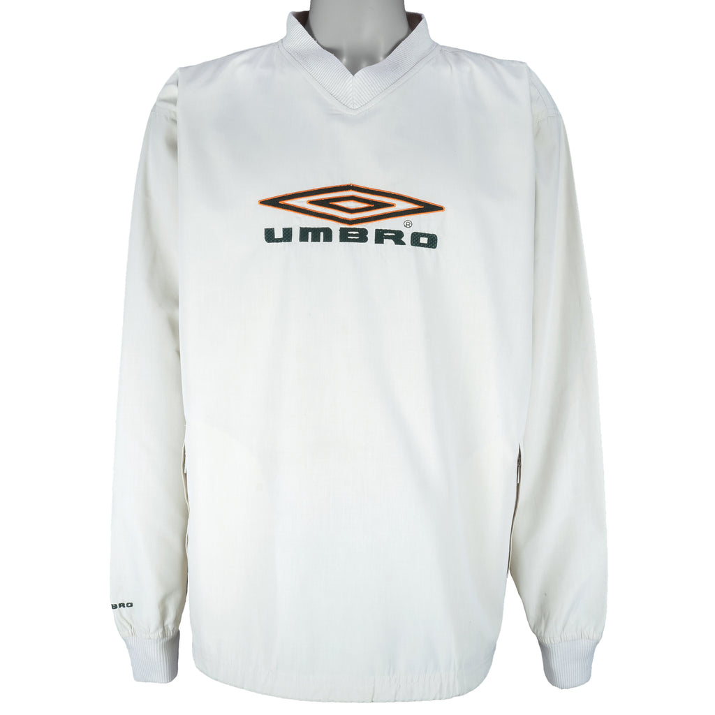 Umbro - Big Embroidered Logo Pullover Windbreaker 1990s X-Large Vintage Retro