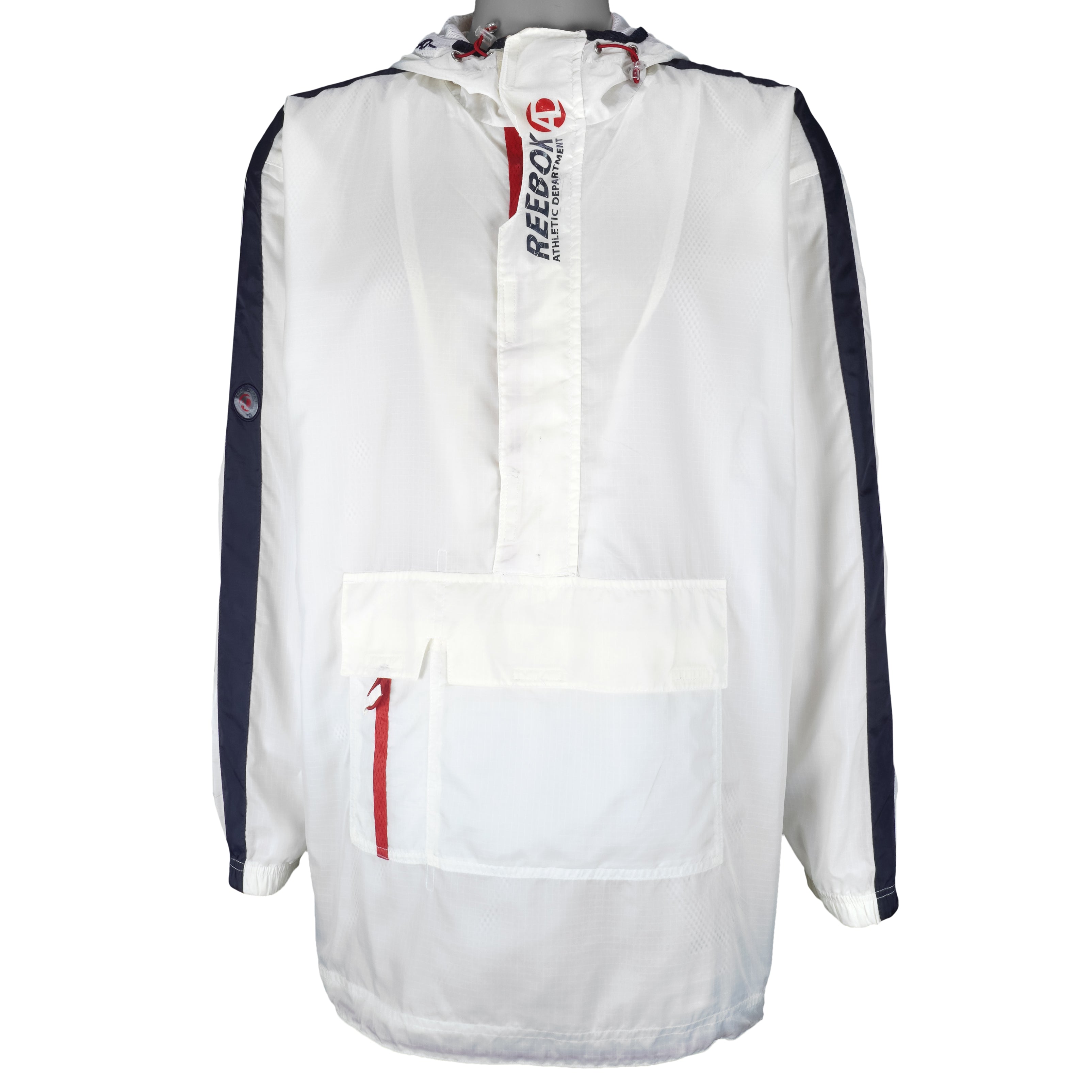 Reebok - White Athletic Dept Pullover 1990s Medium Vintage Retro