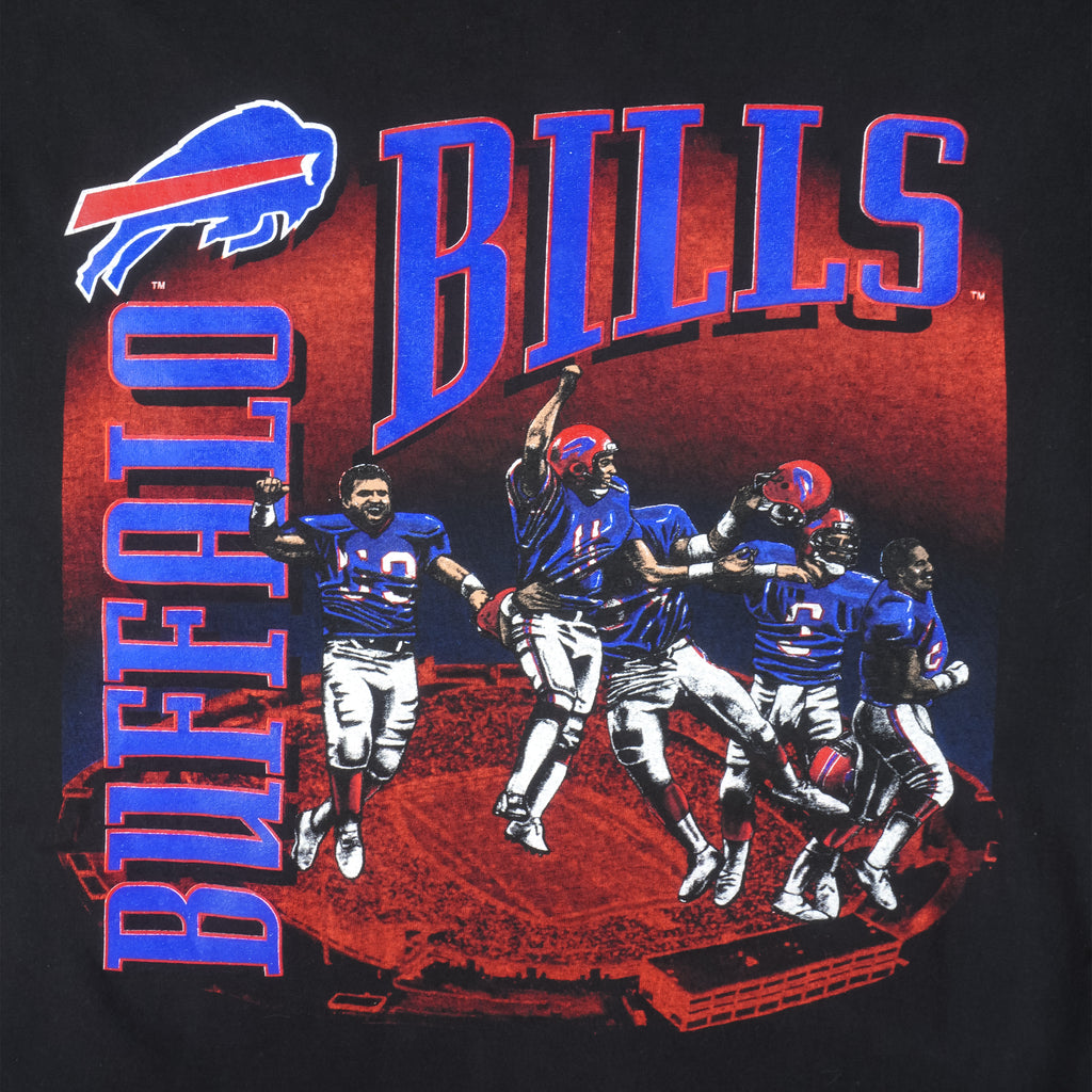 NFL (Nutmeg) - Buffalo Bills Stadium Map T-Shirt 1990s Medium Vintage Retro Football