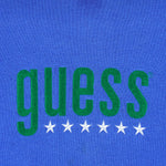 Guess - Blue Spell-Out Crew Neck Sweatshirt 1990s Medium Vintage Retro