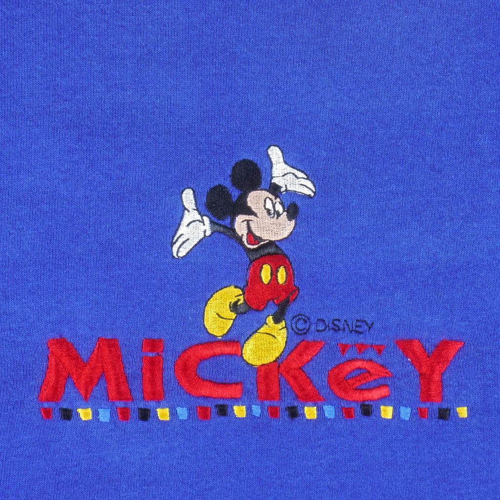 Disney - Mickey Mouse embroidered Spell-Out Sweatshirt 1990s X-Large Vintage Retro