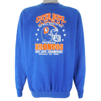 NFL (Trench) - Denver Broncos AFC Champs Crew Neck Sweatshirt 1988 X-Large