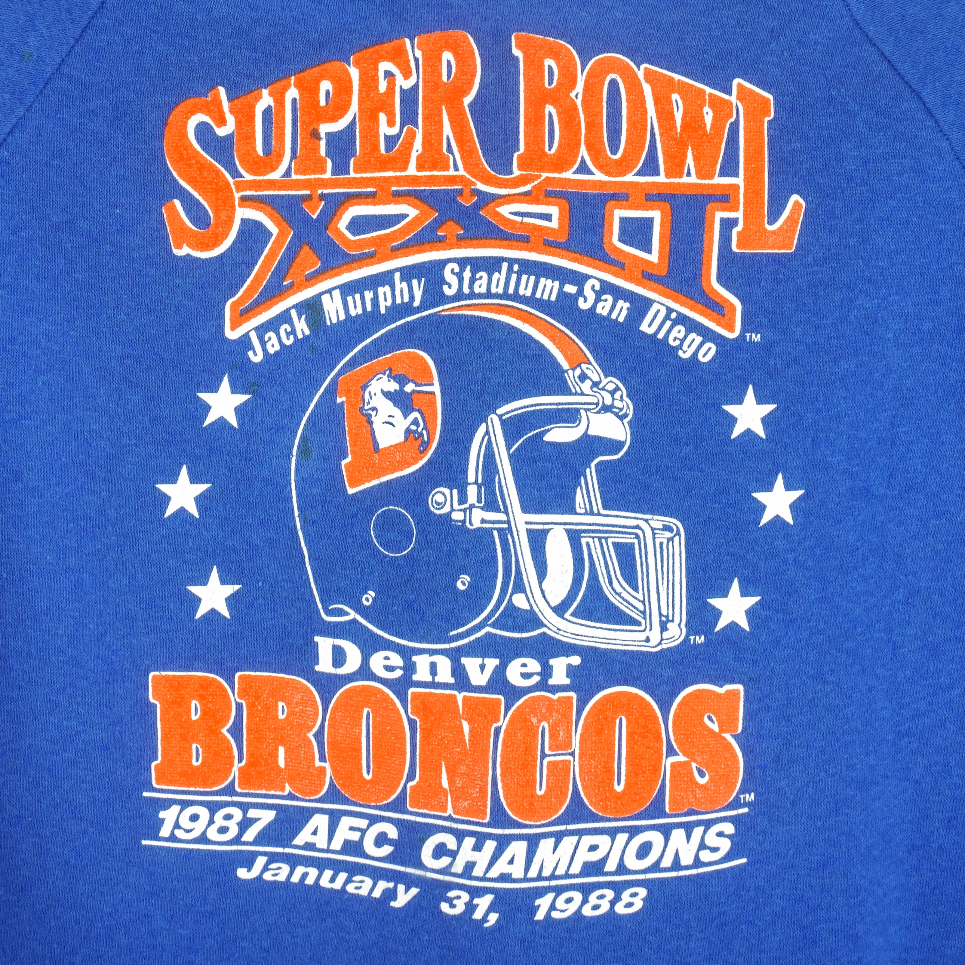 NFL (Trench) - Denver Broncos AFC Champs Crew Neck Sweatshirt 1988 X-Large Vintage Retro Football