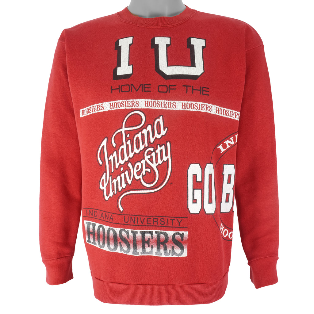 NCAA (True Fan) - Indiana Hoosiers Crew Neck Sweatshirt 1990s Large Vintage Retro Football College