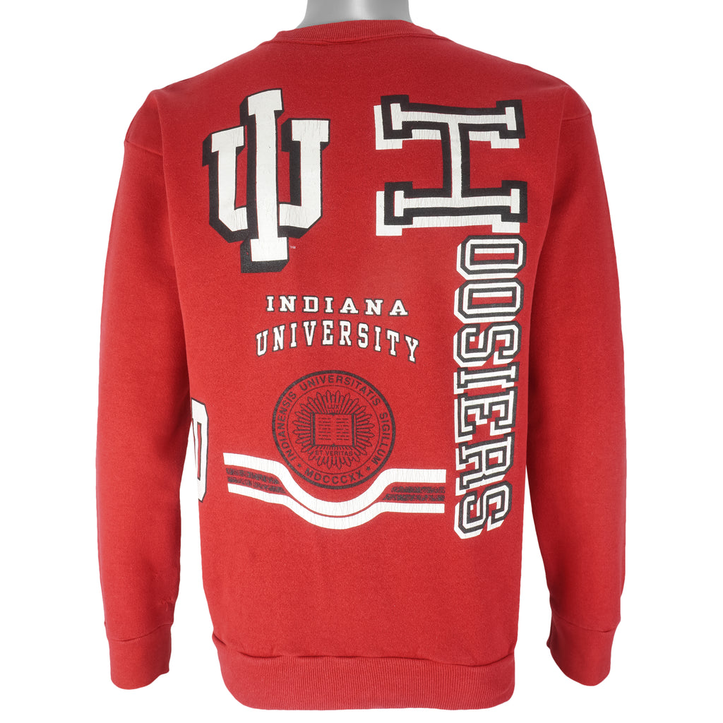 NCAA (True Fan) - Indiana Hoosiers Crew Neck Sweatshirt 1990s Large Vintage Retro Football College