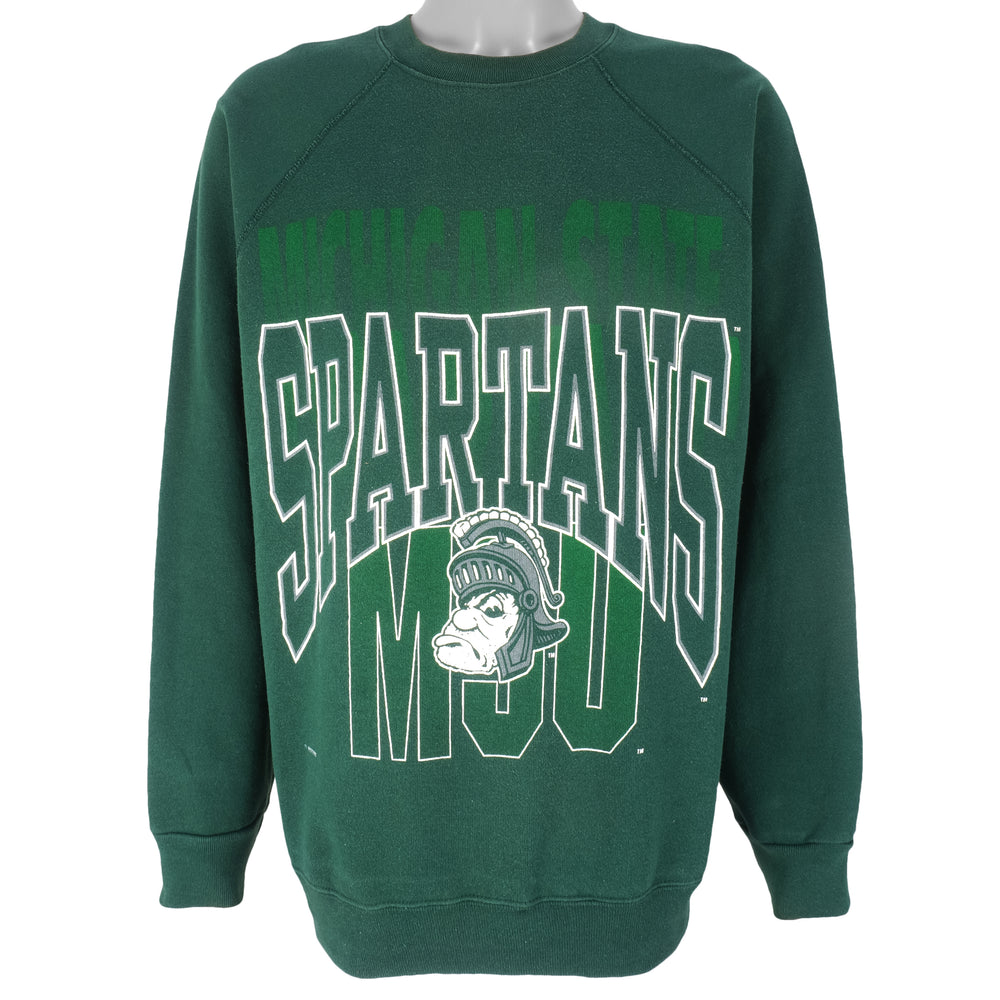 NCAA (Jostens) - Michigan State Spartans Crew Neck Sweatshirt 1990s XX-Large Vintage Retro