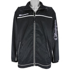 Champion - Black Embroidered Windbreaker 1990s Large Vintage Retro