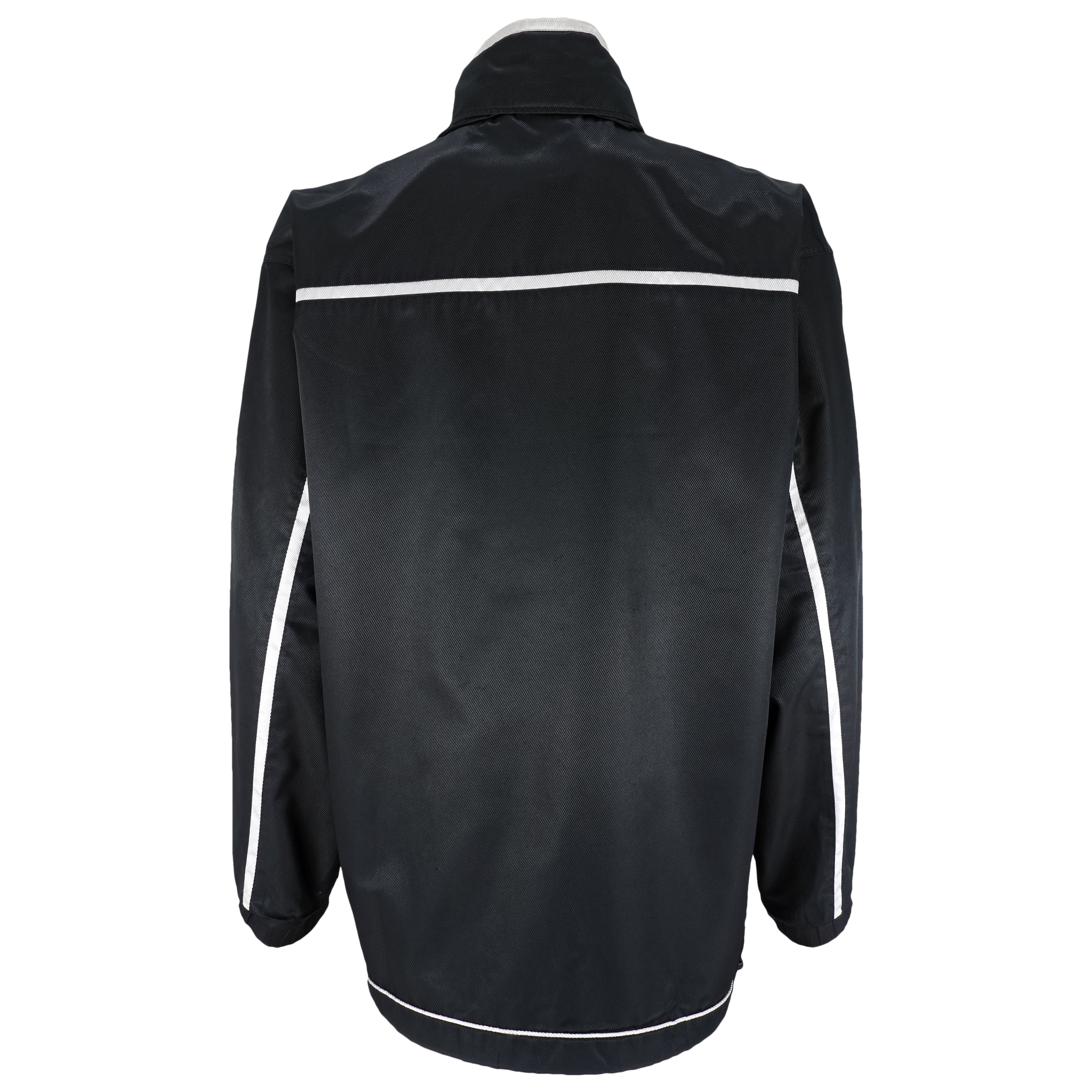 Champion - Black Embroidered Windbreaker 1990s Large Vintage Retro
