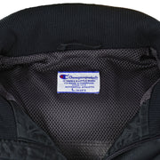 Champion - Black Embroidered Windbreaker 1990s Large Vintage Retro