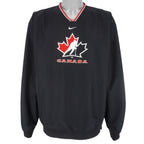 Nike - Team Canada Hockey Embroidered Pullover Windbreaker 1990s Large Vintage Retro Hockey
