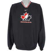Nike - Team Canada Hockey Embroidered Pullover Windbreaker 1990s Large Vintage Retro Hockey