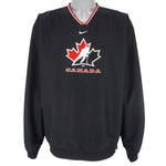 Nike - Team Canada Hockey Embroidered Pullover Windbreaker 1990s Large Vintage Retro Hockey