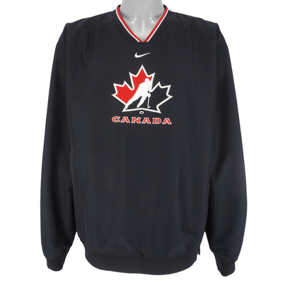 Nike - Team Canada Hockey Embroidered Pullover Windbreaker 1990s Large