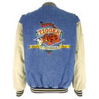 Disney - Tigger Top Performance Embroidered Varsity Denim Jacket 1990s Medium Vintage Retro