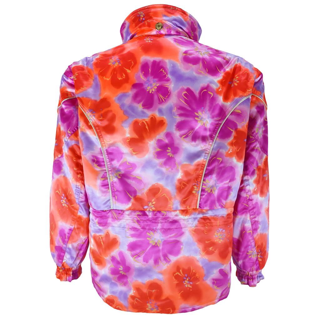 Asics - Floral Patterned Ski Jacket 1990s Medium Vintage Retro