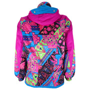Descente - Green & Pink Flashy Ski Jacket 1990s Large Vintage Retro
