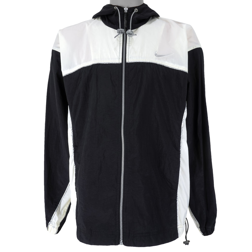 Nike - B&W Hooded Jacket 1990s X-Large Vintage Retro
