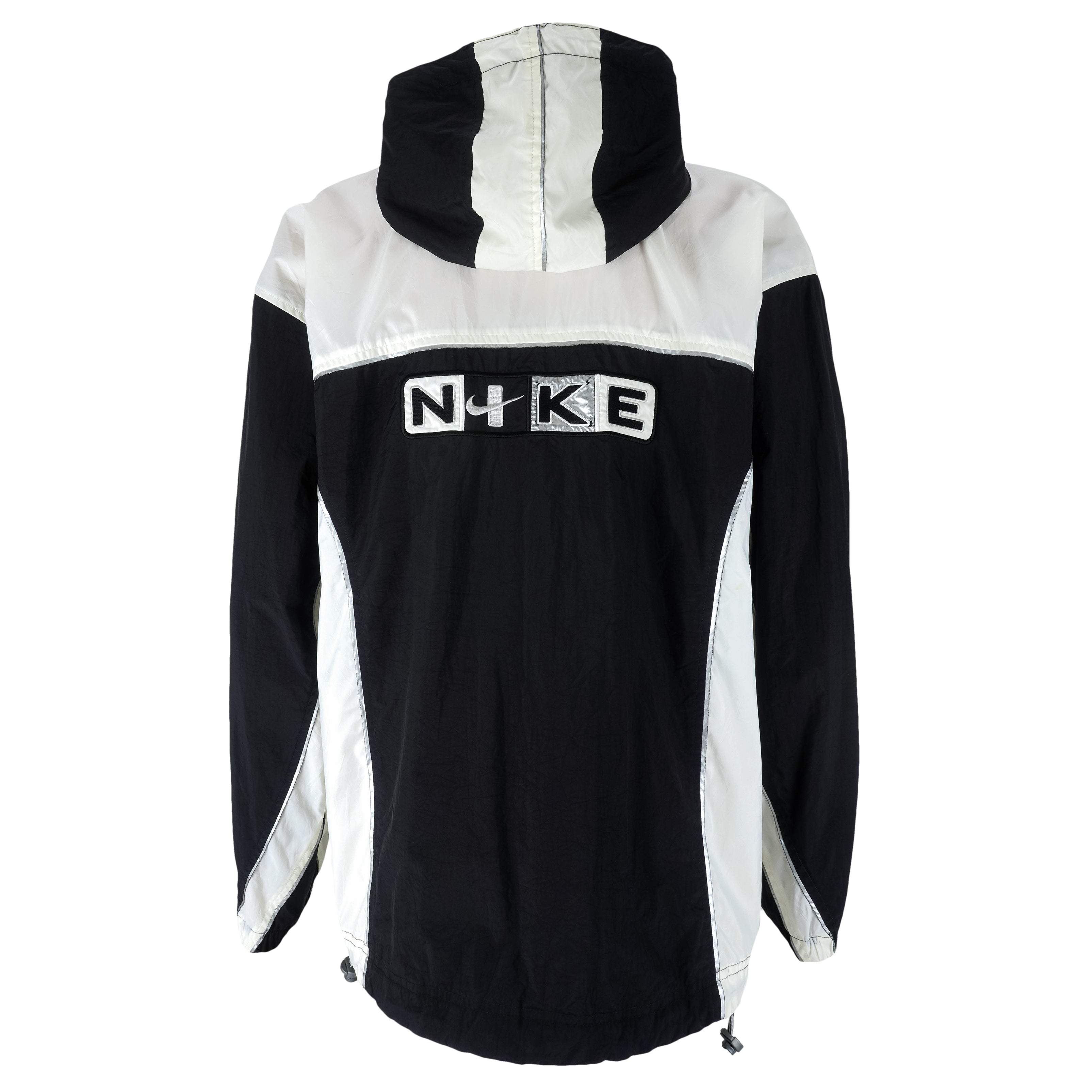 Nike - B&W Hooded Jacket 1990s X-Large Vintage Retro