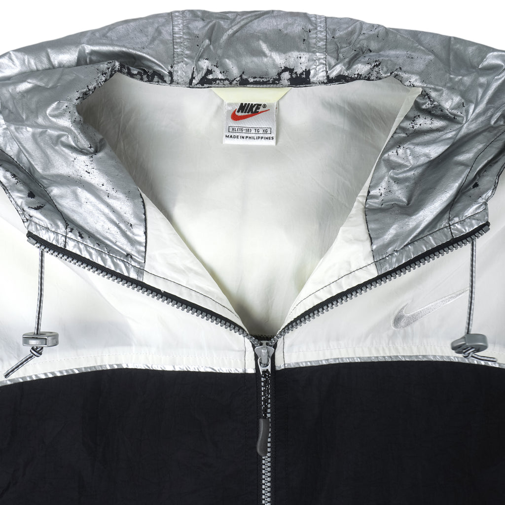 Nike - B&W Hooded Jacket 1990s X-Large Vintage Retro