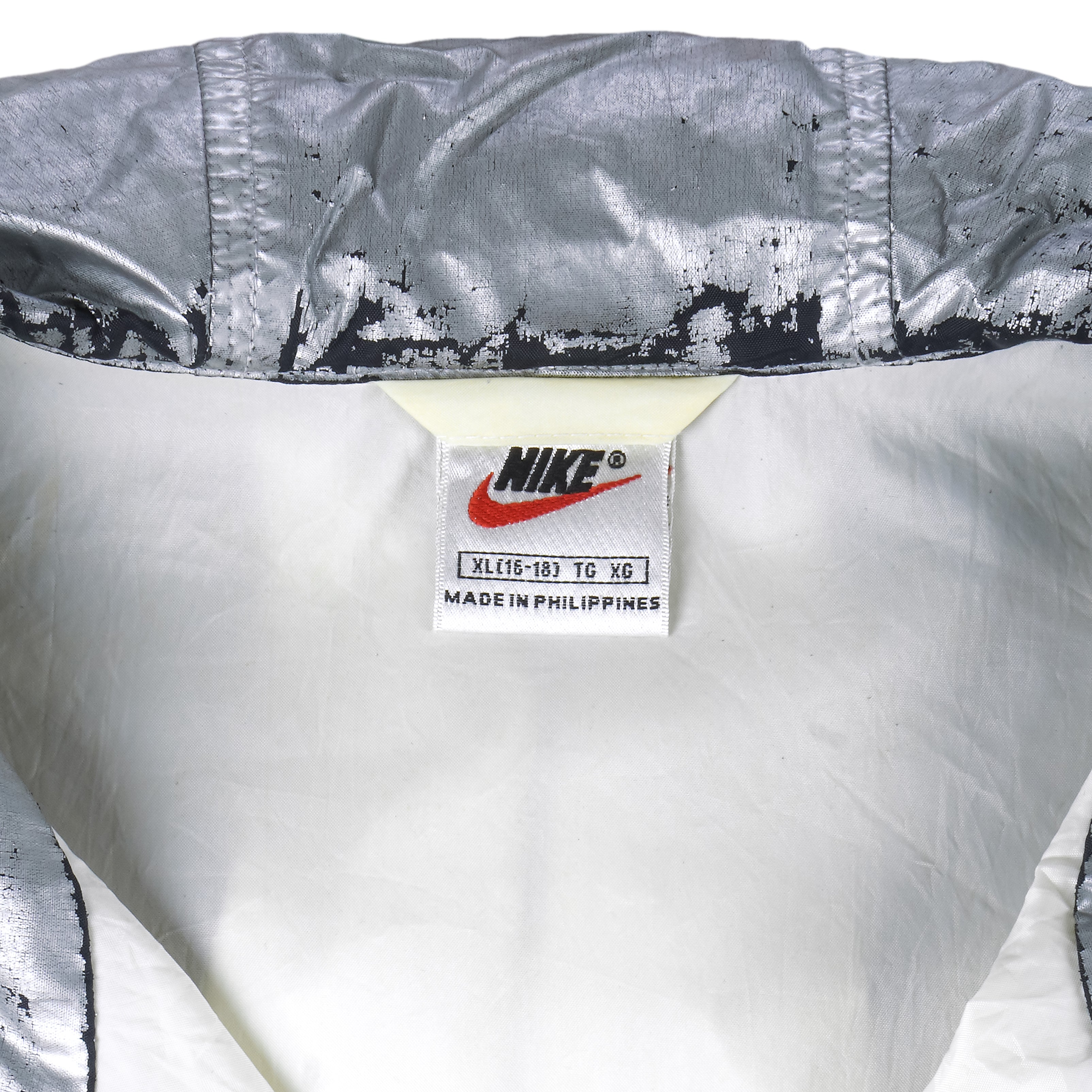 Nike - B&W Hooded Jacket 1990s X-Large Vintage Retro