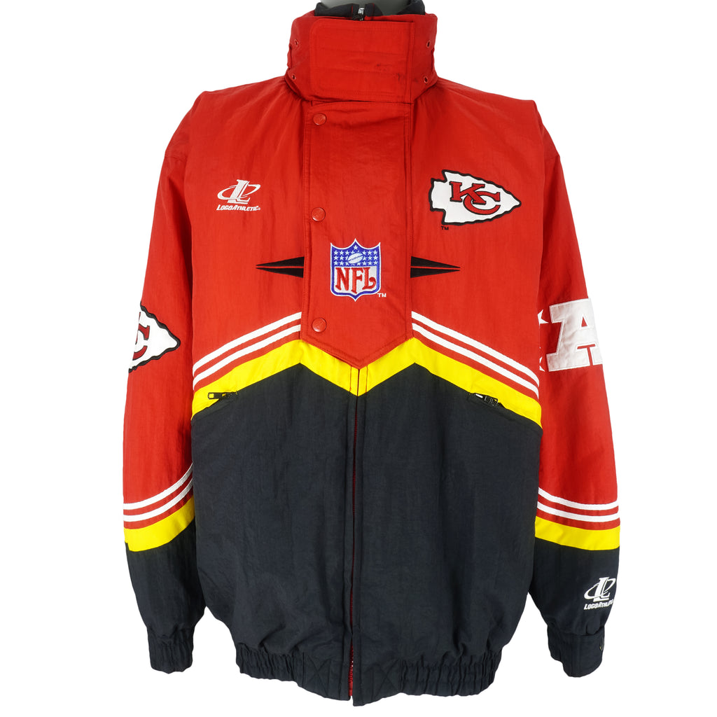 NFL (Logo Athletic) - Kansas City Chiefs Zip-Up Jacket 1990s X-Large Vintage Retro Football