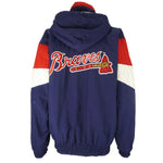 Starter - Atlanta Braves Hooded Warm Jacket 1990s Large Vintage Retro Baseball