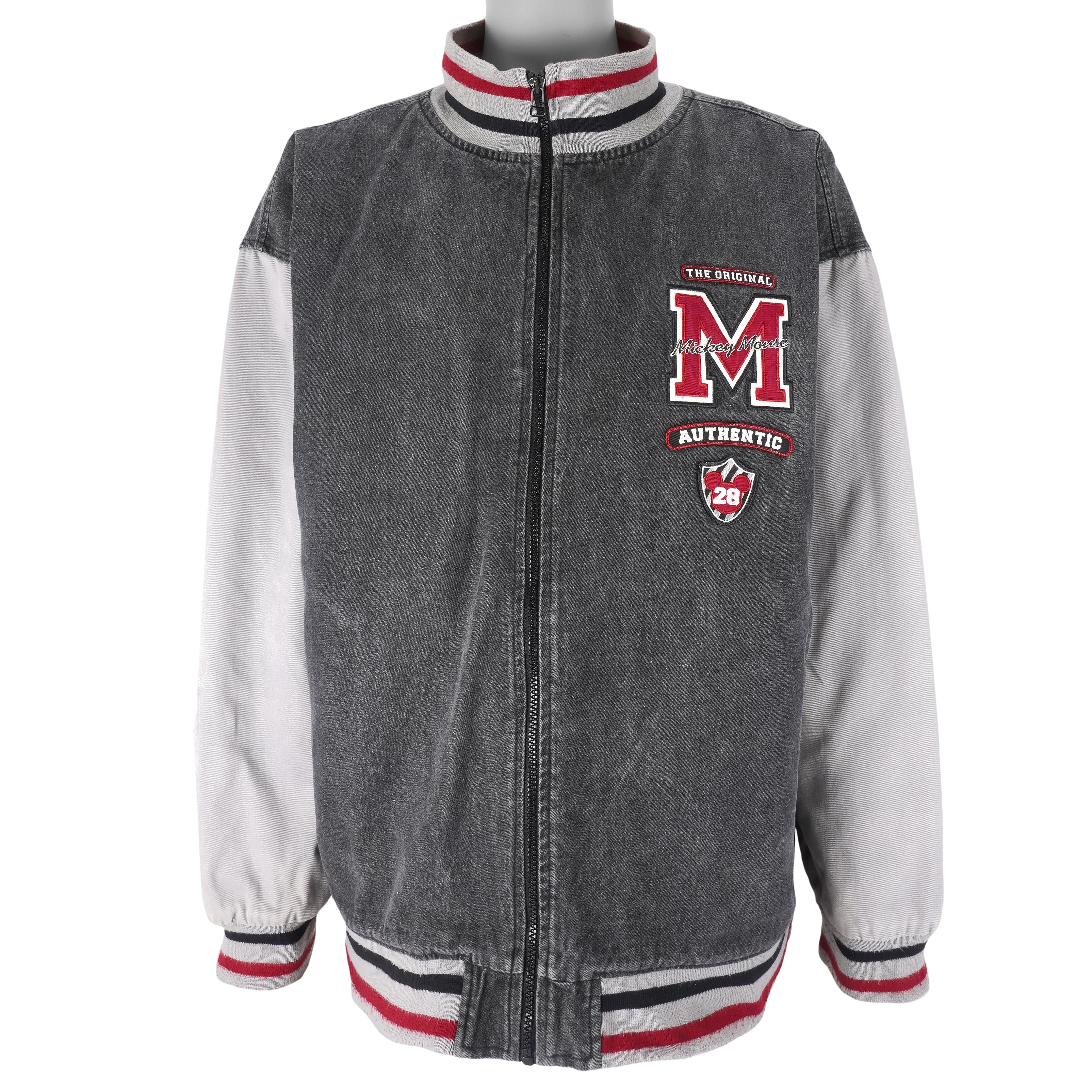 Disney - Mickey Mouse Authentic Genuine Baseball Jacket 1990s XX-Large Vintage Retro
