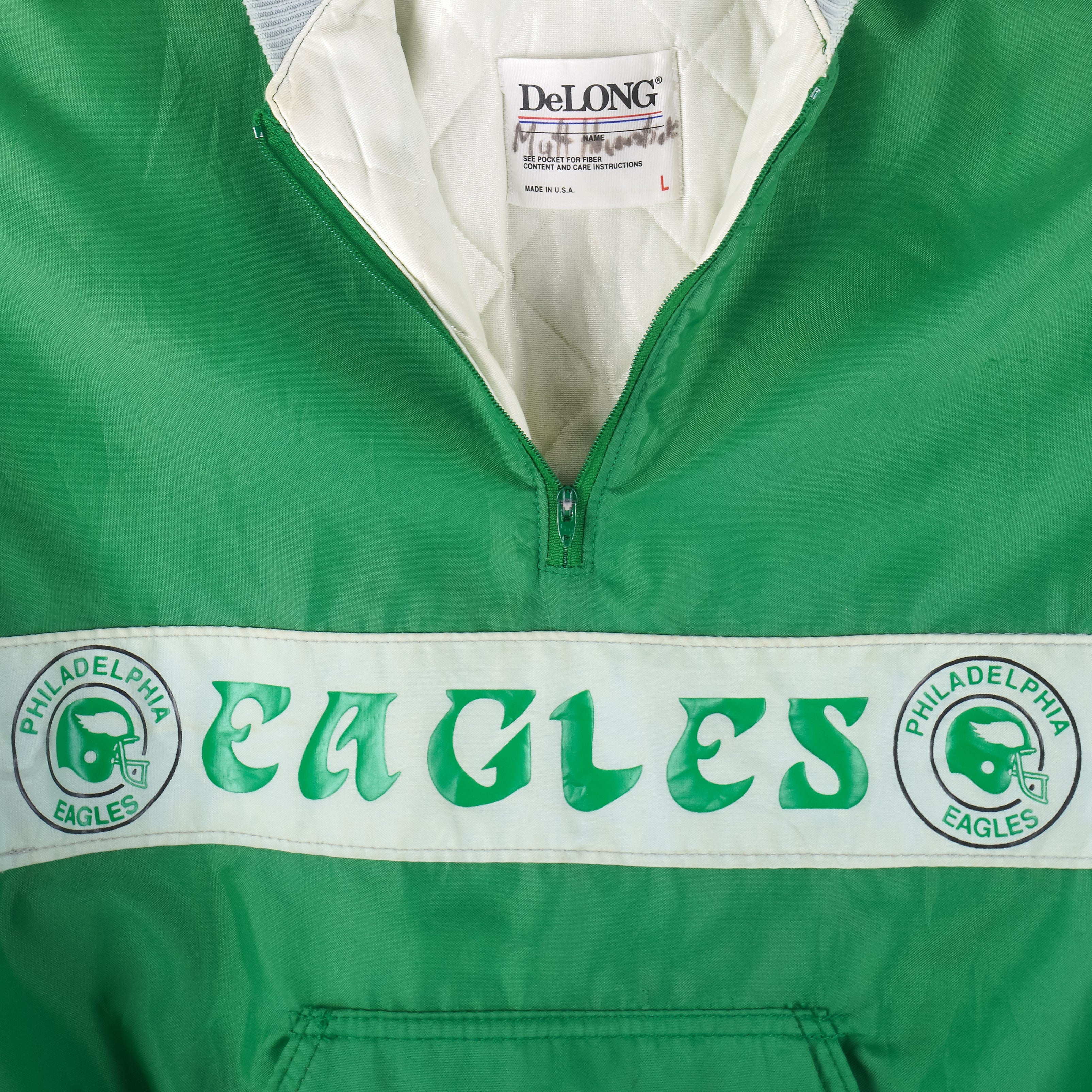 NFL (DeLong) - Philadelphia Eagles Pullover Windbreaker 1980s Large Vintage Retro Football