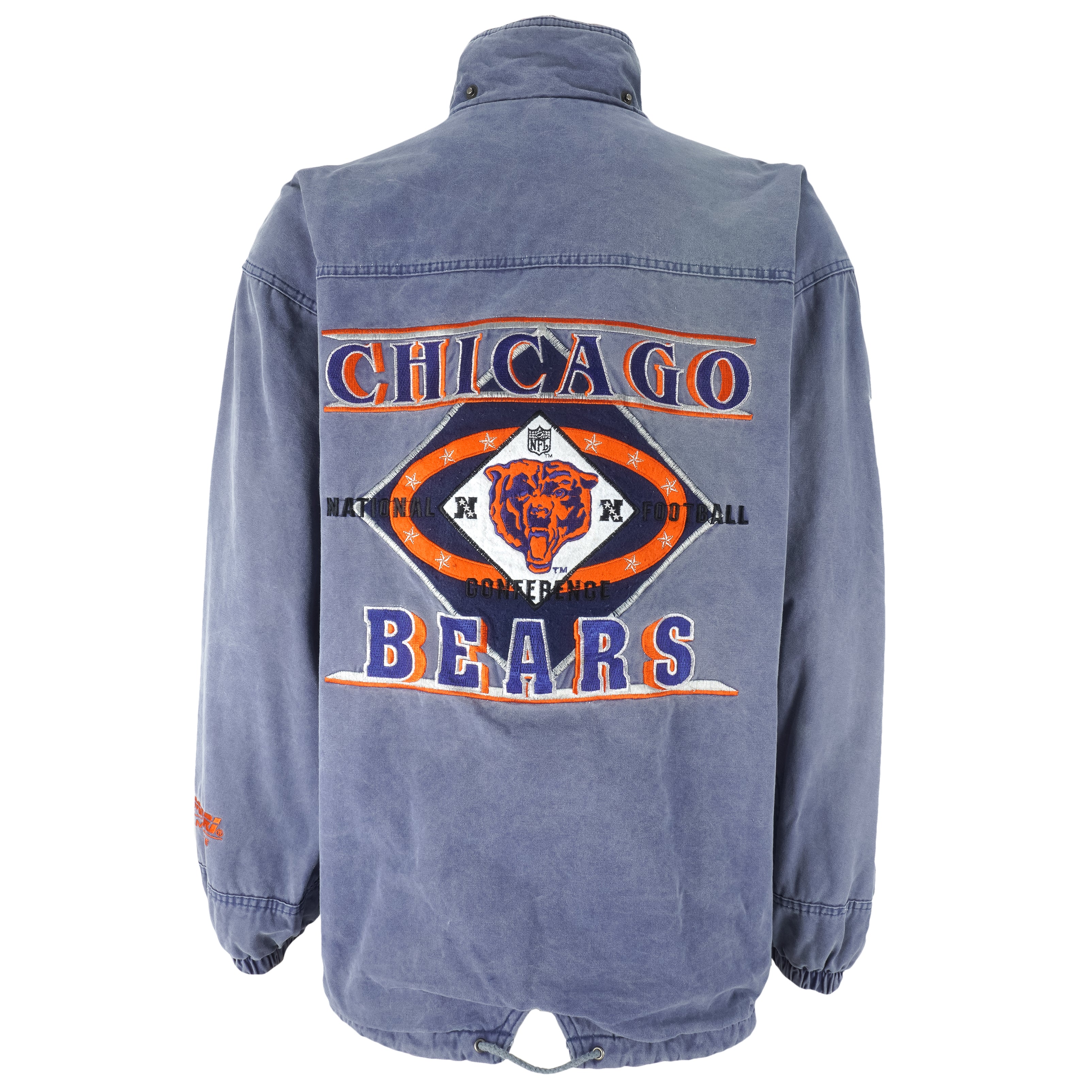 NFL (Campri) - Chicago Bears Embroidered Jacket 1990s Large Vintage Retro Football