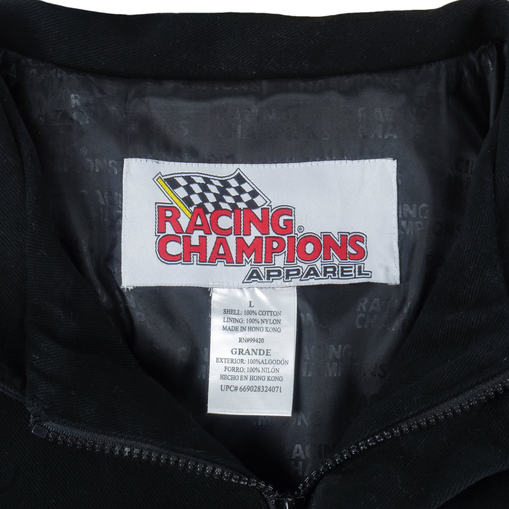 NASCAR (Racing Champions) - Chevrolet Corvette Embroidered Denim Jacket 1990s Large Vintage Retro