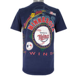 MLB (Salem) - Minnesota Twins Around The Horn T-Shirt 1990s Small Vintage Retro Baseball