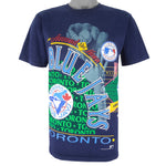 MLB (Salem) - Toronto Blue Jays Around the Horn T-shirt 1992 Small Vintage Retro Baseball