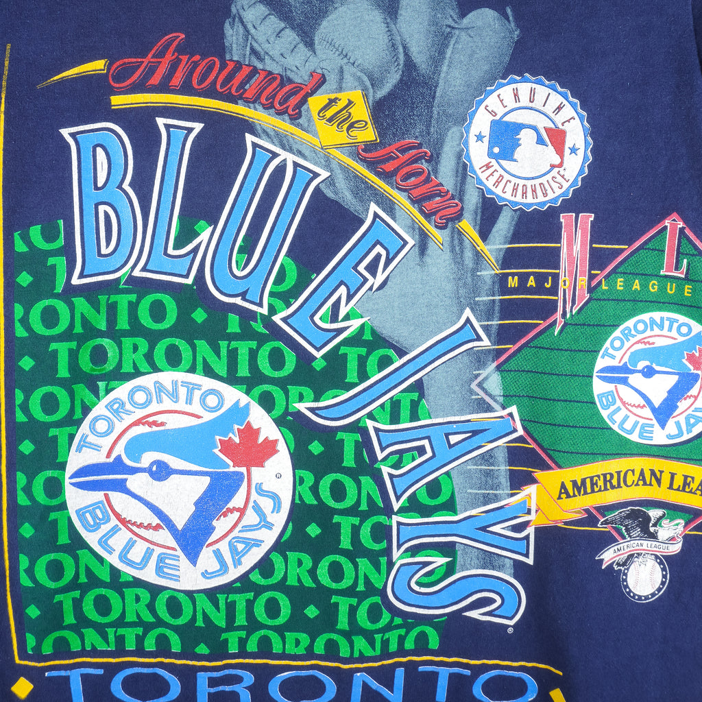 MLB (Salem) - Toronto Blue Jays Around the Horn T-shirt 1992 Small Vintage Retro Baseball