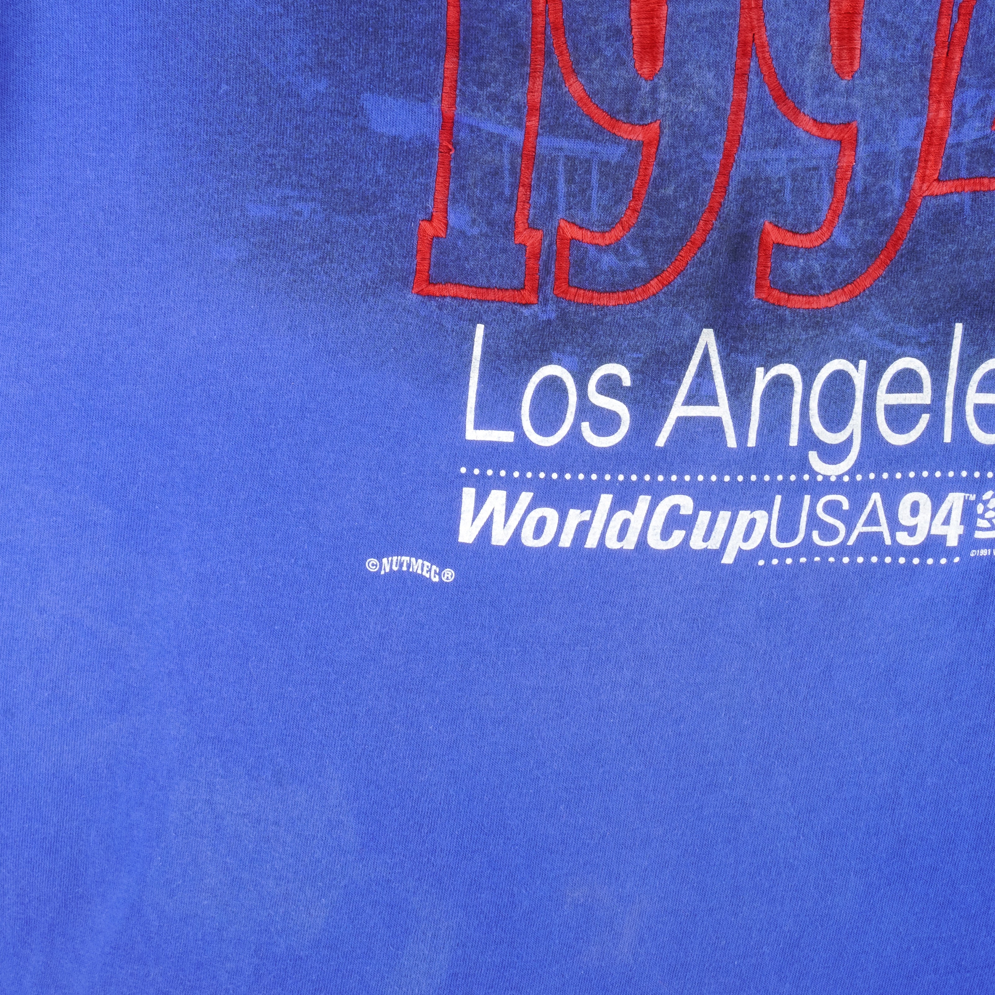 Vintage (Nutmeg) - World Cup Soccer Los Angeles USA T-Shirt 1994 Large Vintage Retro