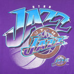 NBA (Truefan) - Purple Utah Jazz T-Shirt 1990s Large Vintage Retro Basketball