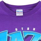 NBA (Truefan) - Purple Utah Jazz T-Shirt 1990s Large Vintage Retro Basketball