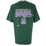 NBA (Competitor) - Green Milwaukee Bucks Single Stitch T-Shirt 1990s X-Large Vintage Retro Basketball