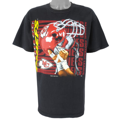 NFL (Logo 7) - Kansas City Chiefs Helmet T-Shirt 1996 Large