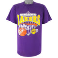 NBA (Locker Line) - Los Angeles Lakers Single Stitch T-Shirt 1990s Large Vintage Retro Basketball