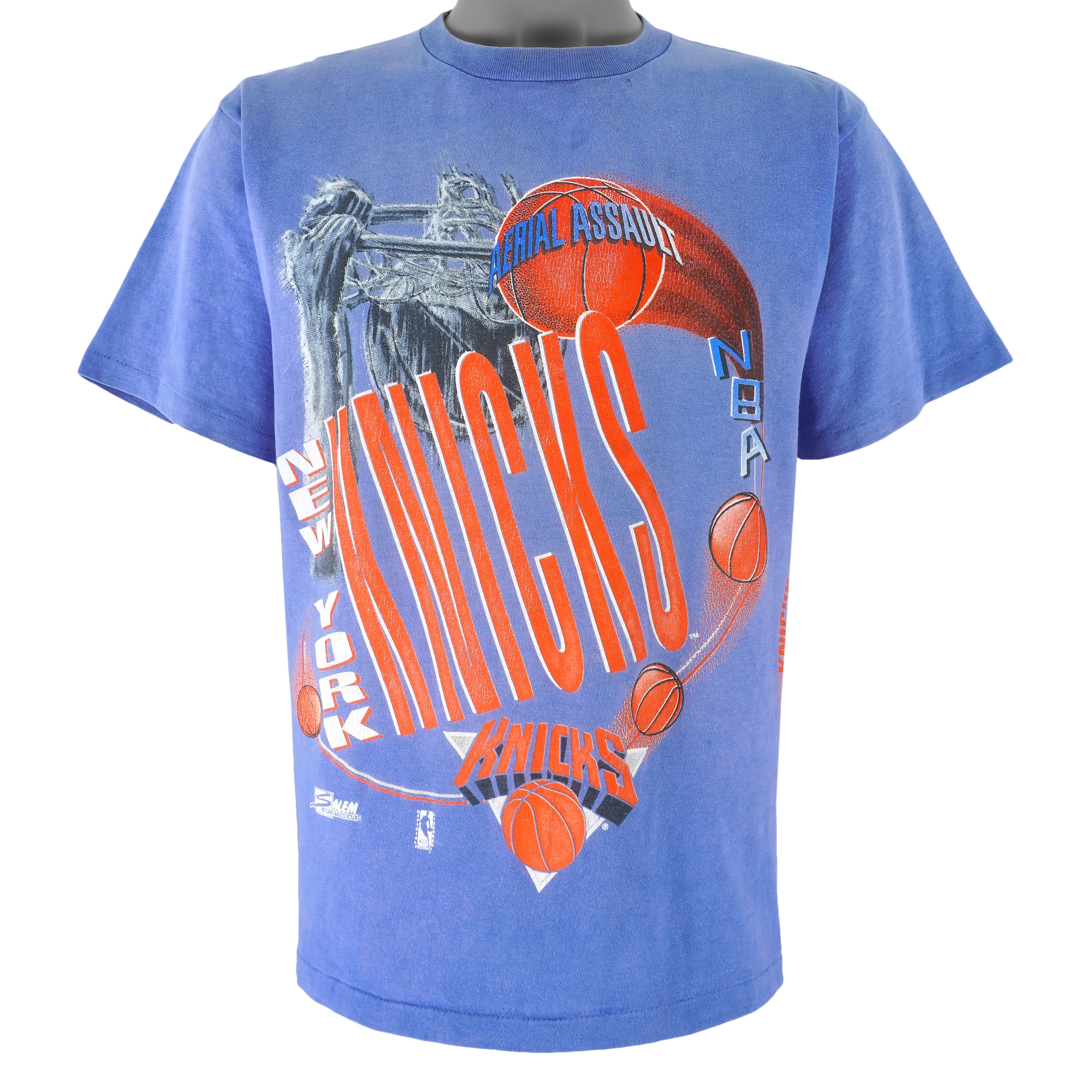 NBA (Salem) - New York Knicks Aerial Assault T-Shirt 1990s Large Vintage Retro Basketball